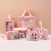 Trousse de Toilette Femme Ensemble Sac De Voyage Et Trousse De Toilette Rose