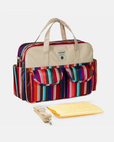 Vanity Grand Sac A Langer Bebe Rayures Colorées