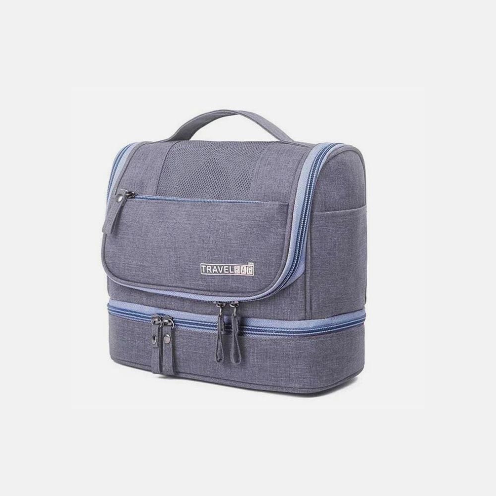 Trousse de Toilette de voyage Spacieuse 3 Compartiments à Suspendre pour Homme ou Femme - Sac Organiseur Pliable et Imperméable avec Crochet en Acier Inoxydable pour Voyage Trousse de Toilette de voyage Spacieuse 3 Compartiments à Suspendre pour Homme ou Femme - Sac Organiseur Pliable et Imperméable avec Crochet en Acier Inoxydable pour Voyage