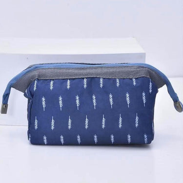 Jolie Trousse De Toilette Femme Fleurie -Bleu-Nuit / 19cm