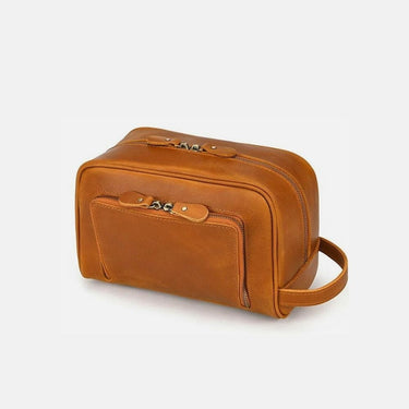 Trousse de Toilette Homme Cuir Maroquinerie Homme Trousse De Toilette Marron Clair / 26 cm