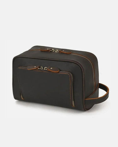 Trousse de Toilette Homme Cuir Maroquinerie Homme Trousse De Toilette Marron Foncé / 26 cm