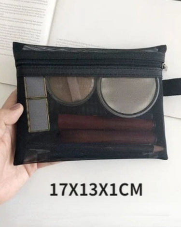 trousse de maquillage transparente