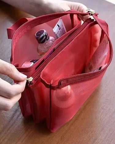 Trousse de toilette transparante Trousse De Maquillage Transparente Rouge