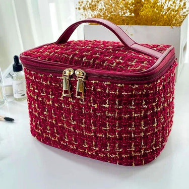 Trousse de maquillage trousse de rangement maquillage Rouge Bordeaux / 22cm