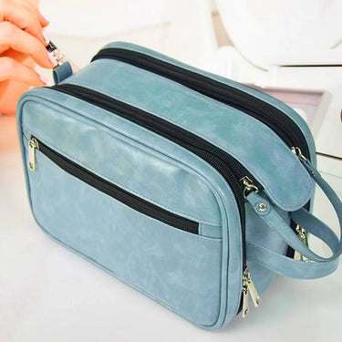 Trousse de Toilette Homme Cuir Trousse De Toilette Cuir Bleu Homme Bleu Turquoise Clair / 24cm