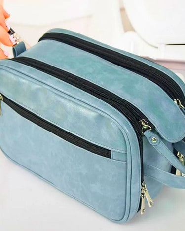 Trousse de Toilette Homme Cuir Trousse De Toilette Cuir Bleu Homme Bleu Turquoise Clair / 24cm