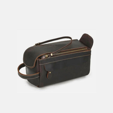 Trousse de Toilette Homme Cuir Trousse De Toilette Cuir Homme Luxe Marron-Foncé / 26 cm