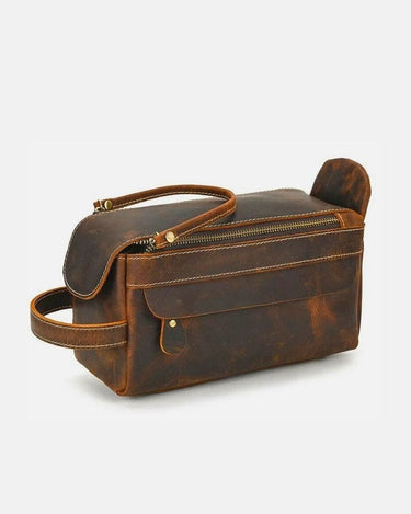 Trousse de Toilette Homme Cuir Trousse De Toilette Cuir Homme Luxe Marron Moka / 26 cm