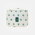 Trousse de Toilette Femme Trousse De Toilette De Voyage Femme A Suspendre Blanc Avec Motif Cactus / 23cm