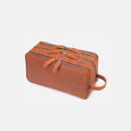 Trousse de Toilette Homme Cuir Trousse De Toilette Double Poche Homme Cuir Couleur Cognac Cognac / 29cm