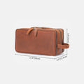 Trousse de Toilette Homme Cuir Trousse De Toilette Double Poche Homme Cuir Couleur Cognac Cognac / 29cm