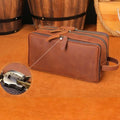 Trousse de Toilette Homme Cuir Trousse De Toilette Double Poche Homme Cuir Couleur Cognac Cognac / 29cm