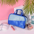 Trousse de toilette transparante Trousse de toilette femme plastique Bleu