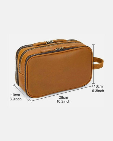 Trousse de Toilette Homme Cuir Trousse De Toilette Homme Aspect Cuir 2 Fermeture