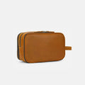 Trousse de Toilette Homme Cuir Trousse De Toilette Homme Aspect Cuir 2 Fermeture Marron clair / 26 cm