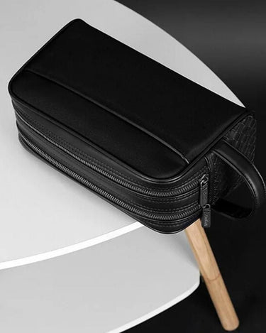 Trousse de Toilette Homme Cuir Trousse De Toilette Homme Avec Rangement Noir / 27cm