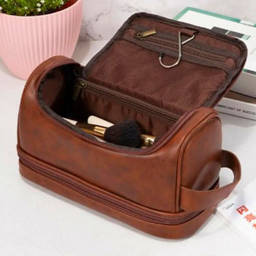 Trousse de Toilette Homme Cuir Trousse De Toilette Homme Cuir A Crochet Marron / 28cm