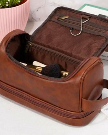 Trousse de Toilette Homme Cuir Trousse De Toilette Homme Cuir A Crochet Marron / 28cm