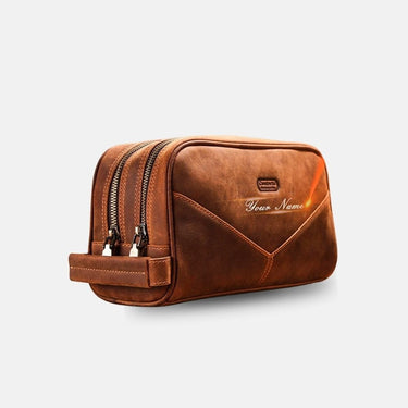 Trousse de Toilette Homme Cuir Trousse De Toilette Homme Cuir Personnalisable Marron / 25cm