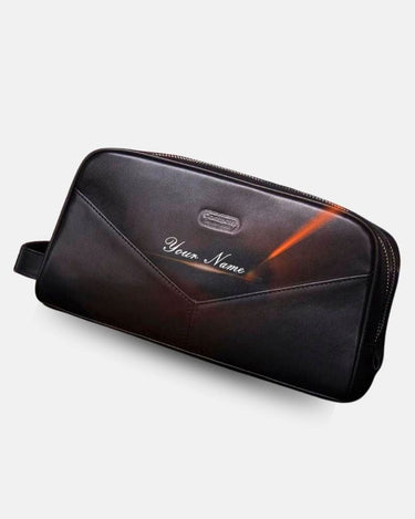 Trousse de Toilette Homme Cuir Trousse De Toilette Homme Cuir Personnalisable Noir / 25cm