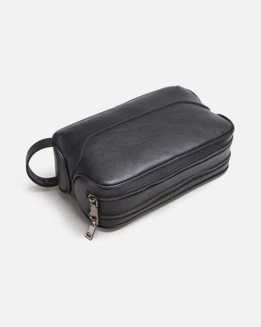 Trousse de Toilette Homme Cuir Trousse De Toilette Homme Cuir Véritable Noir / 28cm