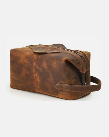 Trousse de Toilette Homme Cuir Trousse De Toilette Homme Cuir Vintage Marron / 28cm