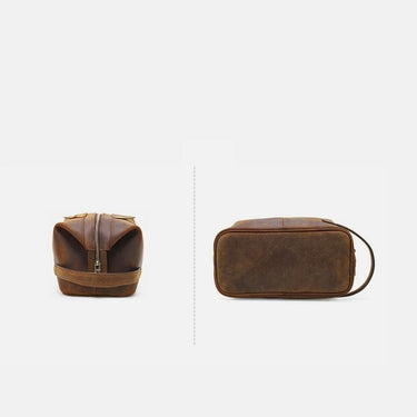 Trousse de Toilette Homme Cuir Trousse De Toilette Homme Cuir Vintage Marron / 28cm