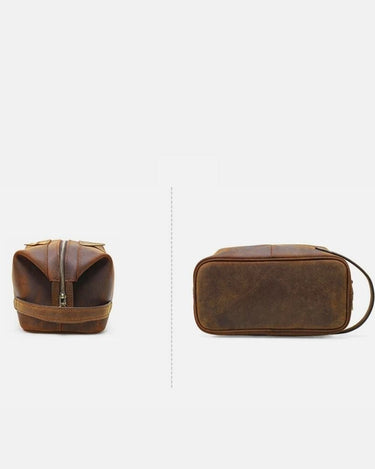 Trousse de Toilette Homme Cuir Trousse De Toilette Homme Cuir Vintage Marron / 28cm