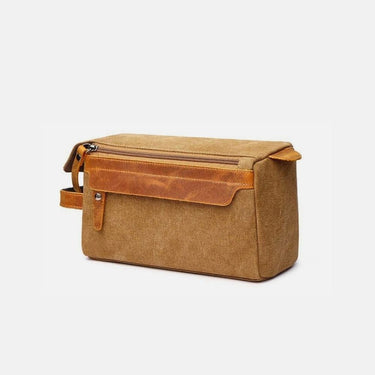 Trousse de Toilette Homme Cuir Trousse De Toilette Homme Toile Camel / 24 cm