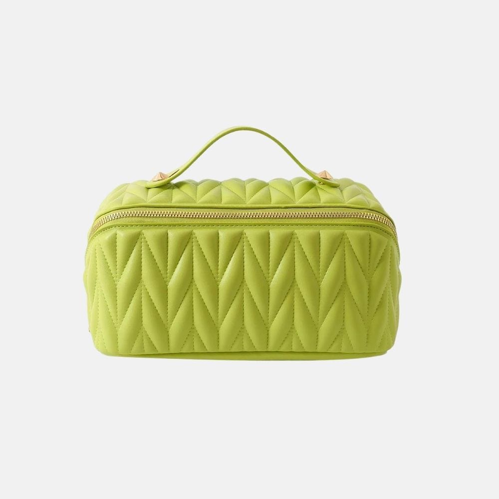 Trousse de Toilette Femme Trousse De Toilette Matelassee Vert-Pistache / 25 cm