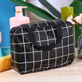 Trousse de Toilette Femme Trousse De Toilette Rectangulaire Femme Motif à carreaux Noir / 27cm