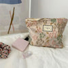 Trousse de Toilette Femme Trousse De Toilette Tissu Rose-Fleurie