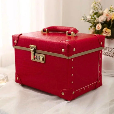 Vanity vanity case rigide Rouge Crocodile