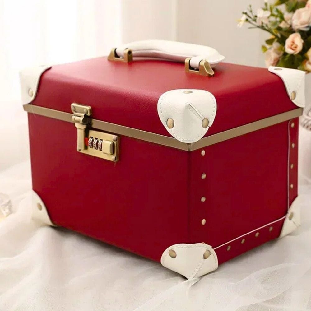 Vanity Vintage Vanity Case Rouge et Blanc