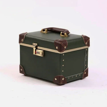 Vanity Vintage Vanity Case Vert militaire et marron